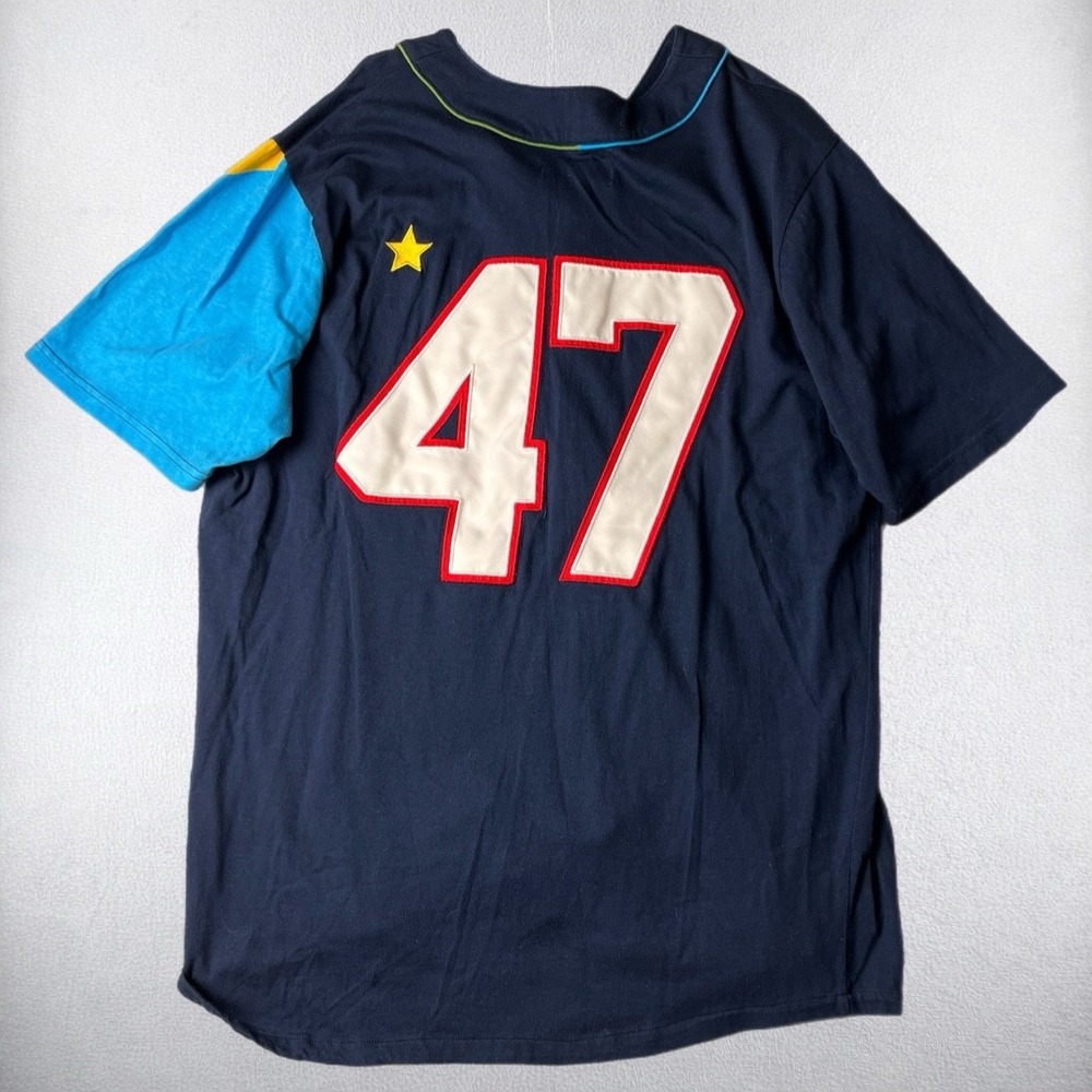 LRG Baseball Jersey Mens XL Navy Blue Unity 47 Lifted Research Group Colorblock - Picture 2 of 8